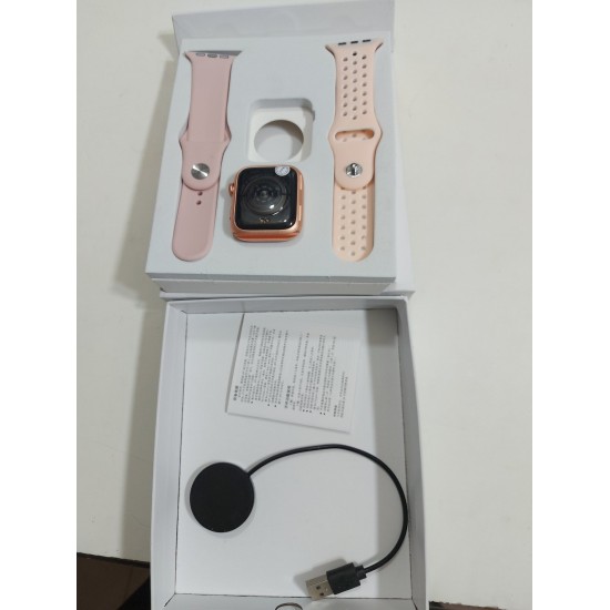 T55 Smart Watch Dual Belt Full Touch Calling Option - Pink