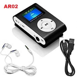 AR02 Mini MP3 Player With Display Black