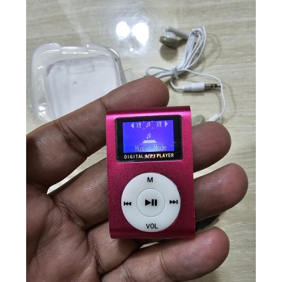 AR02 Mini MP3 Player With Display Pink