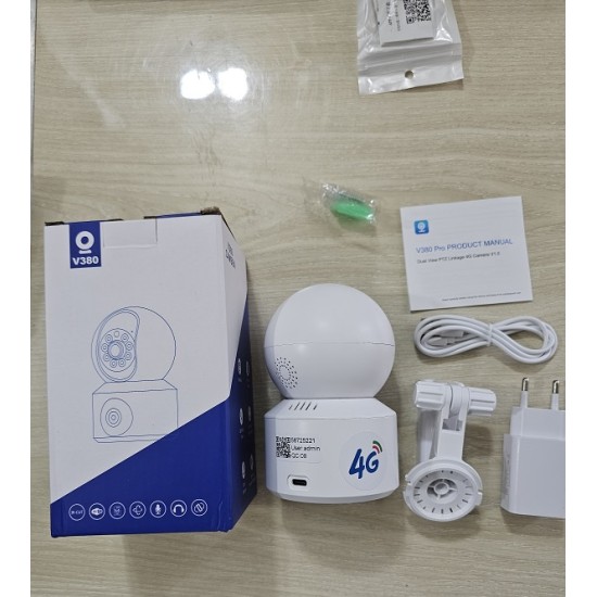 4G V380 Pro Wifi Camera Dual Lans Sim Support 1080p Rotatable 360