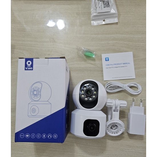4G V380 Pro Wifi Camera Dual Lans Sim Support 1080p Rotatable 360