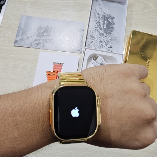 A2858 Ultra Smartwatch A-pple Logo Strip - Gold Edition