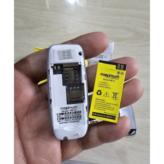Maximum MB10 Mini Phone 1000mAh Auto Call Record FM With Warranty