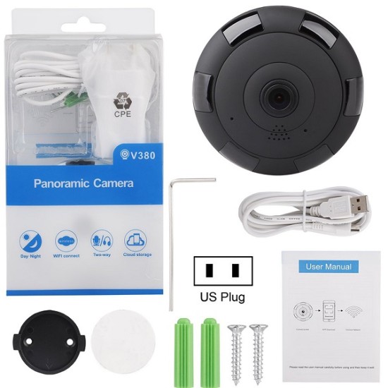 V380 Panoramic 2MP Wifi Video Camera Night Vision