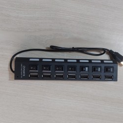7 in 1 USB Hub Individual ON/Off Switches LED indicator