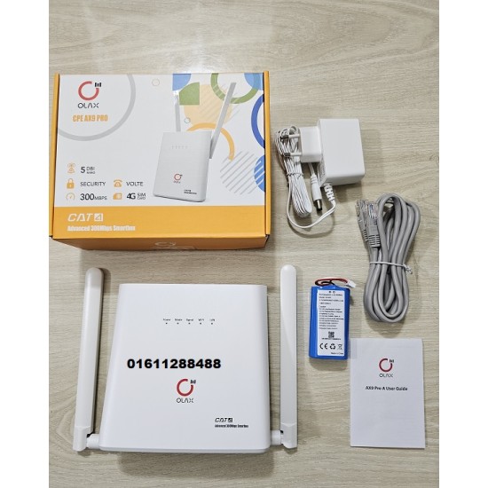 OLAX AX9 Pro 4G Wifi Router 300 Mbps 4000mAh Battery Single Sim