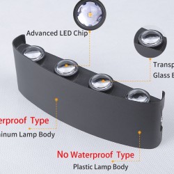 8W LED Wall Lamp IP65 Waterproof Outdoor Indoor Lighting