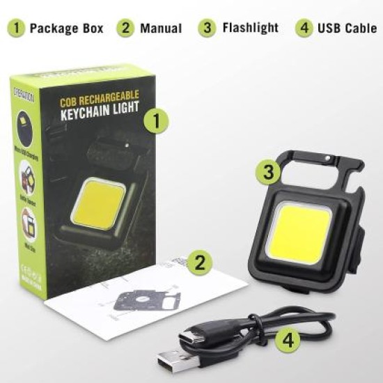 COB Keychain Flashlights Rechargeable