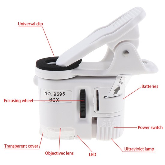 Universal Clip 60X LED Microscope