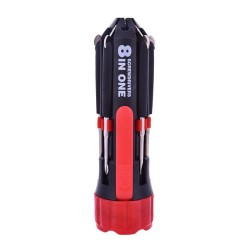 8 in 1 Multi Portable Screw driver Tools Set with 6 LED Torch