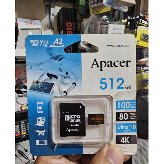 Apacer 512GB Micro A2 Class10 Memory Card with Adapter