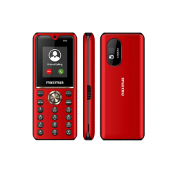 Maximus M84 3 Sim Phone 2500mAh Battery with Auto Call Records - Red