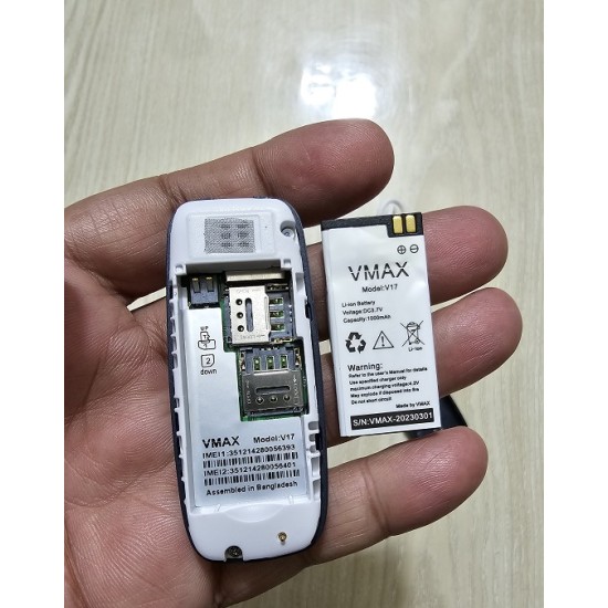 Vmax V17 Mini Phone 1000MAh With Warranty - Blue