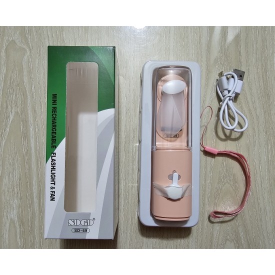 SD09 Mini Portable Hand Fan With Flash Light