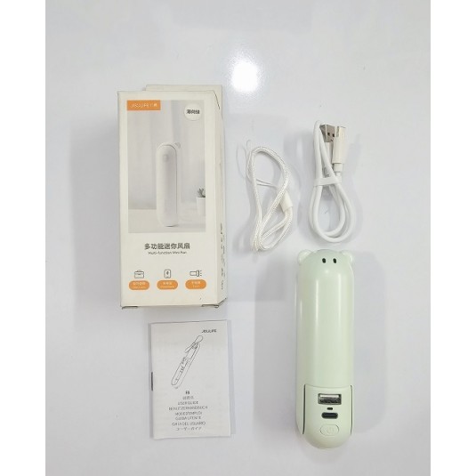 Jisulife F8 Mini Hand Fan Power Bank Flashlight Green