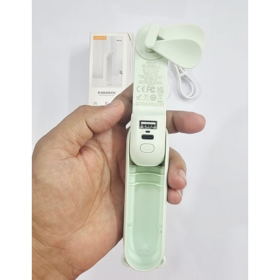 Jisulife F8 Mini Hand Fan Power Bank Flashlight Green