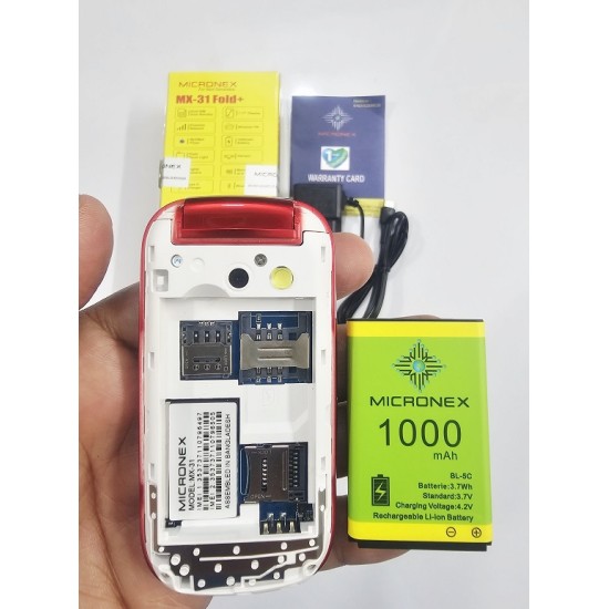 Micronex MX31 Flip Phone Dual Sim Red