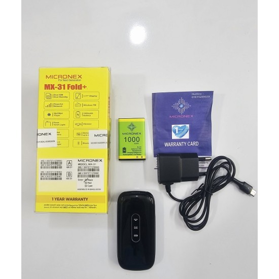 Micronex MX31 Folding Phone Black