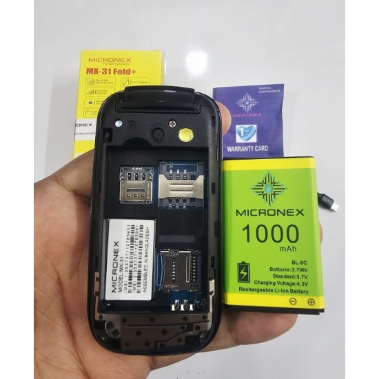 Micronex MX31 Folding Phone Black