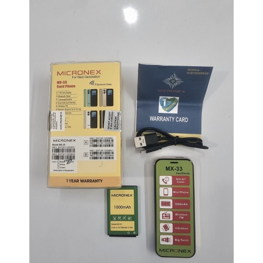 MICRONEX MX33 Mini Card Phone Dual Sim Gold