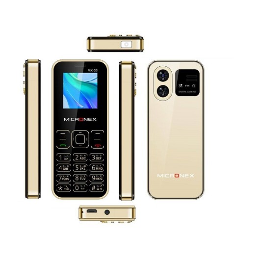 MICRONEX MX33 Mini Card Phone Dual Sim Gold MICRONEX MX33 Mini Card Phone Dual Sim Gold