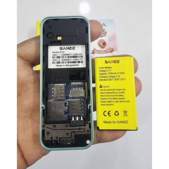 Sanee S12 Mini Phone Dual Sim Camera Green