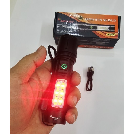 Joykaly YG-031 LED Zoom Torch Light Flashlight COB