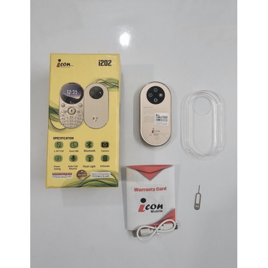 icon i202 Magic Phone With Cover Gold