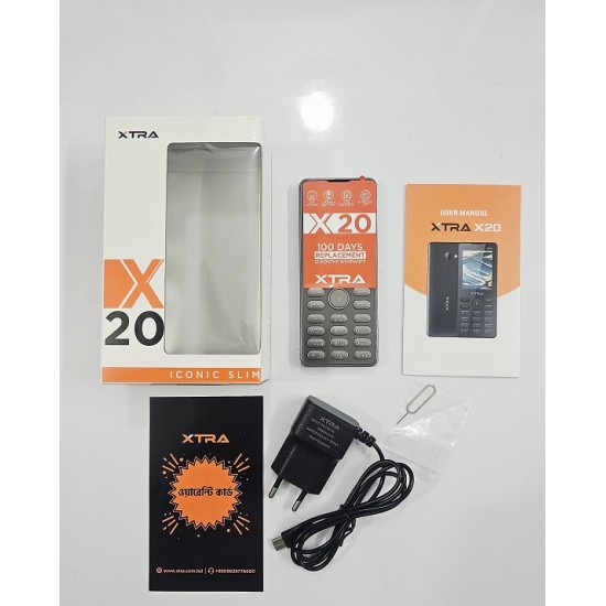 XTRA X20 Slim Button Phone Magic Voice Black