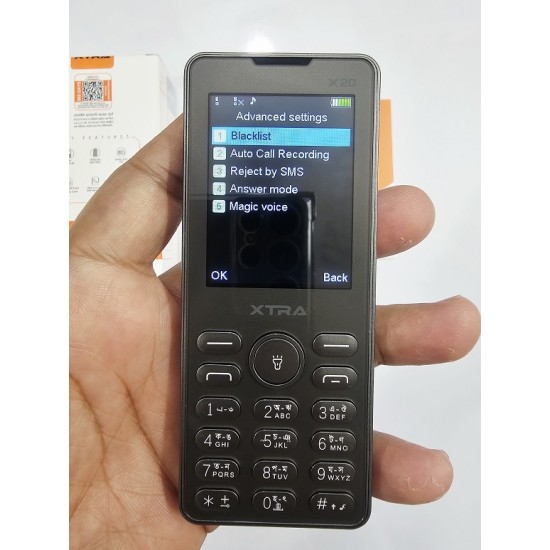 XTRA X20 Slim Button Phone Magic Voice Black