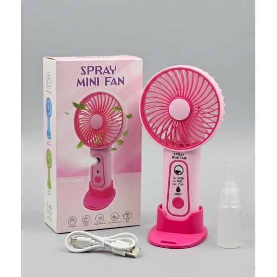 TX263 Mini Water Sprey Fan wit Stand Pink