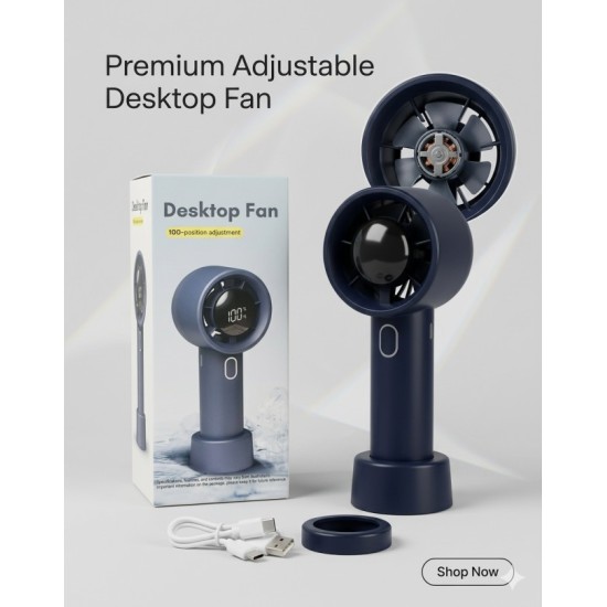 A221 Handhole Mini Turbo Fan With Dispaly Blue A221 Handhole Mini Turbo Fan With Dispaly Blue