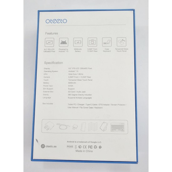 Oteeto 5G Android Tablet Pc 8GB RAM 256GB ROM