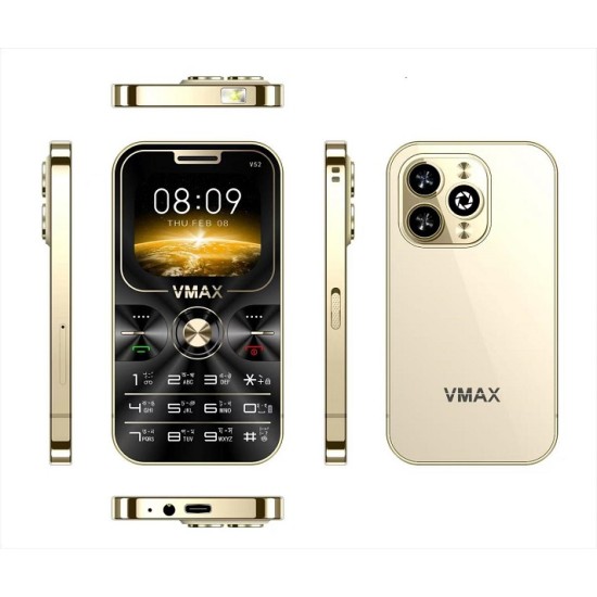 Vmax V52 Card Phone Dual Sim Gold