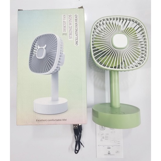 JIVI P11 Desktop Fan AC/DC Rotating Rechargable Green
