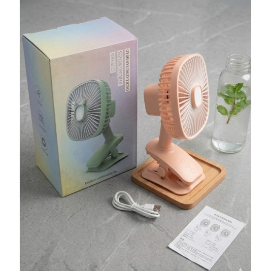 JIVI P12 Clip Fan AC-DC Moving Fan Pink
