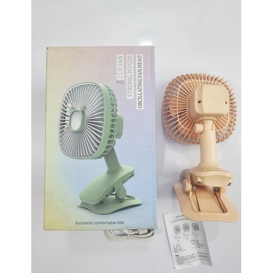 JIVI P12 Clip Fan AC-DC Moving Fan Pink