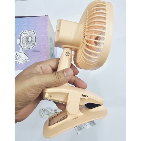 JIVI P12 Clip Fan AC-DC Moving Fan Pink