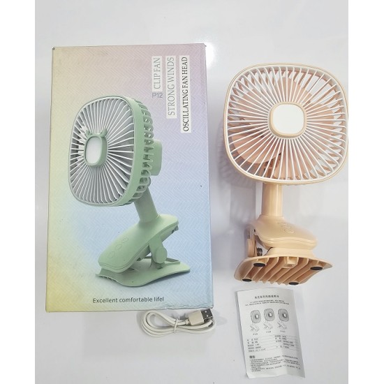JIVI P12 Clip Fan AC-DC Moving Fan Pink