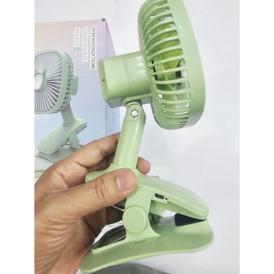 JIVI P12 Clip Fan AC-DC Moving Rechargable Green