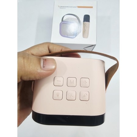 K12 Wireless Karaoke Speaker With Two Microphone - Pink