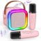 K12 Wireless Karaoke Speaker With Two Microphone - Pink