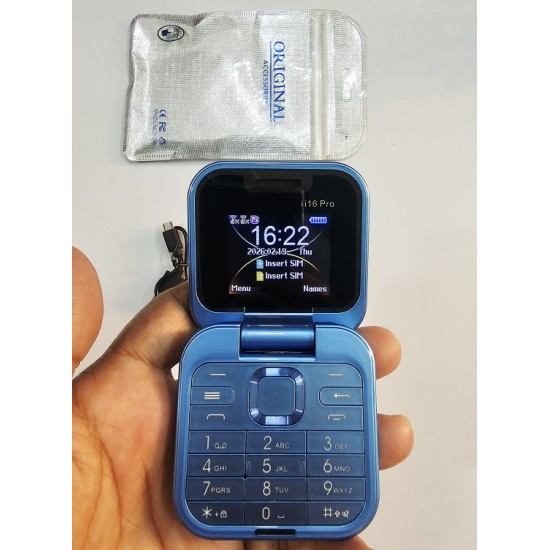 i16 Pro Mini Folding Phone Magic Voice Blue