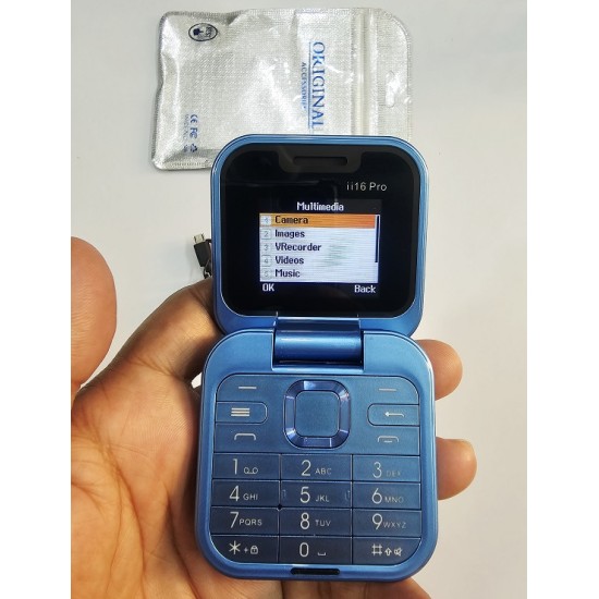 i16 Pro Mini Folding Phone Magic Voice Blue