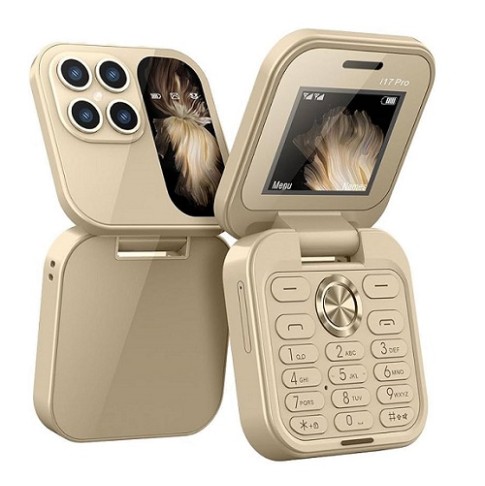 i17 Pro Folding Phone Dual Sim Gold