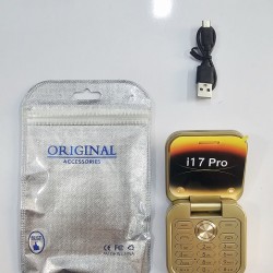i17 Pro Folding Phone Dual Sim Gold