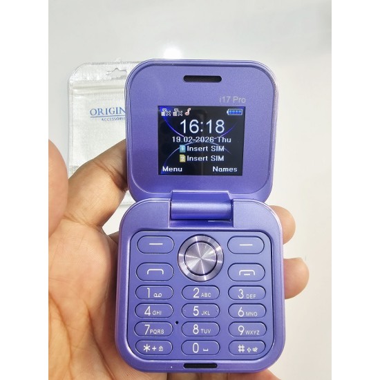 i17 Pro Flip Phone Dual Sim Purpel