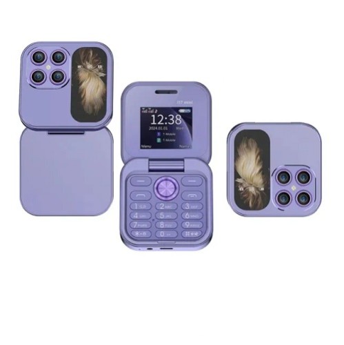 i17 Pro Flip Phone Dual Sim Purpel