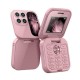 i17 Pro Mini Flip Phone Dual Sim Pink