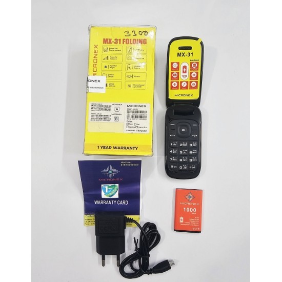 Micronex MX31 Folding Phone Dual Sim Black